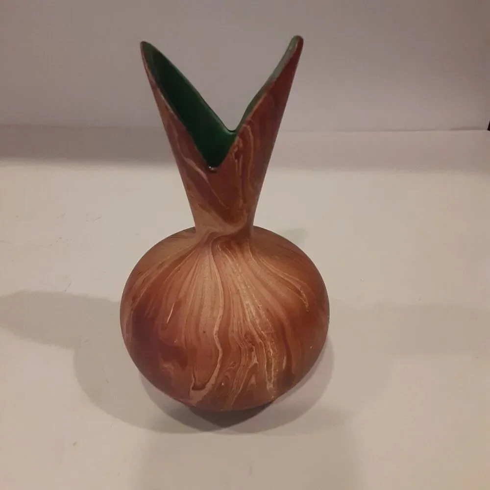 Vintage MCM Sun Valley Bud Vase Masculine Wood Grain